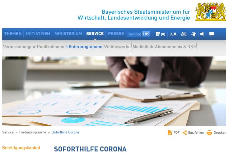 Soforthilfe Corona